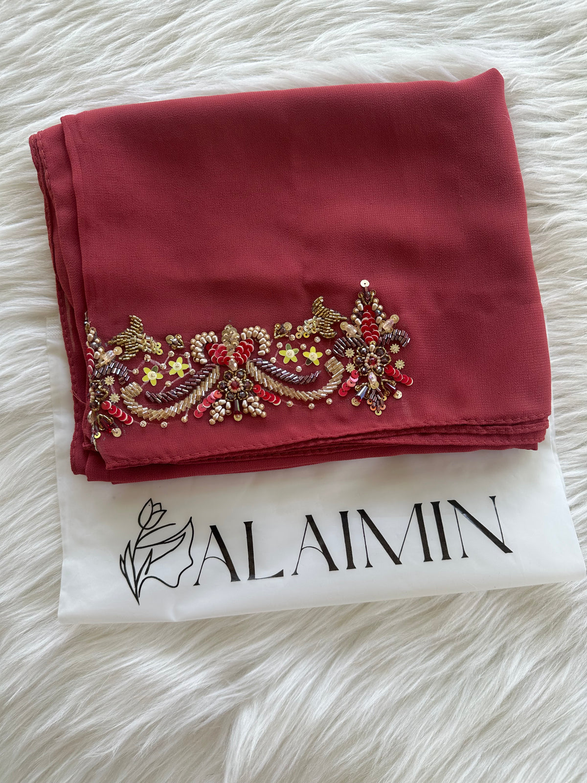 ZOYA | FESTIVE PARTY WEAR LUXURY HANDWORK GREEN HIJAB