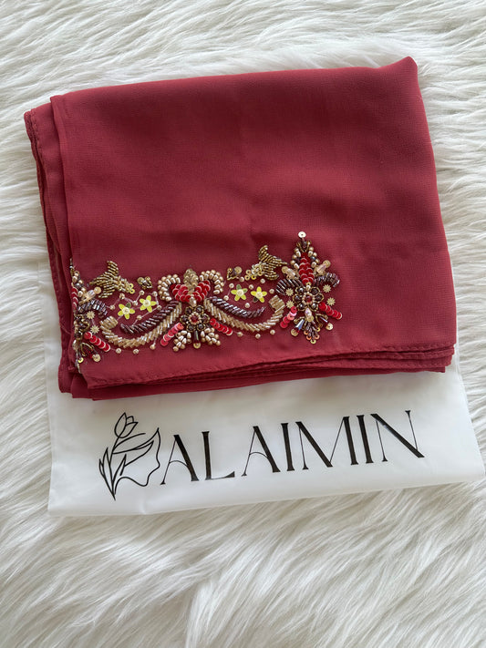 ZOYA | FESTIVE PARTY WEAR LUXURY HANDWORK GREEN HIJAB