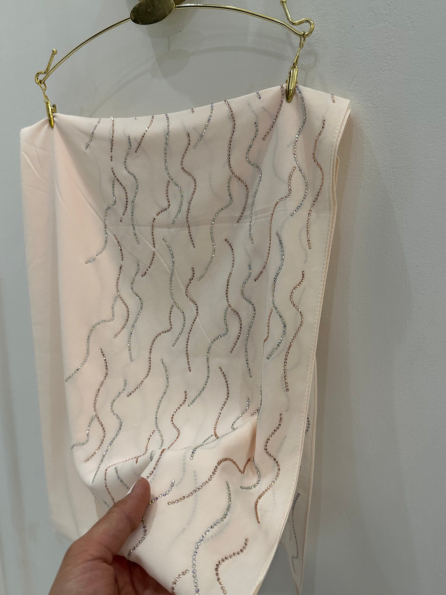 Ivory Cream Premium Fancy Stone Hijab