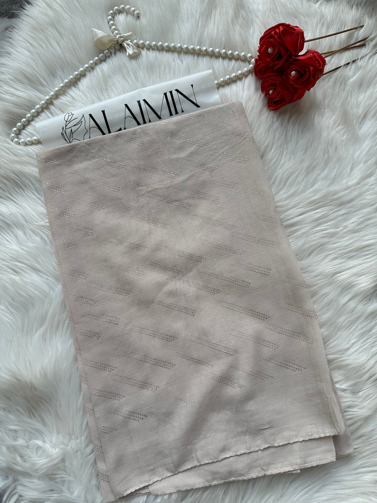 Ivory Pearl Sparkle Dewdrop Fancy Summer Hijab