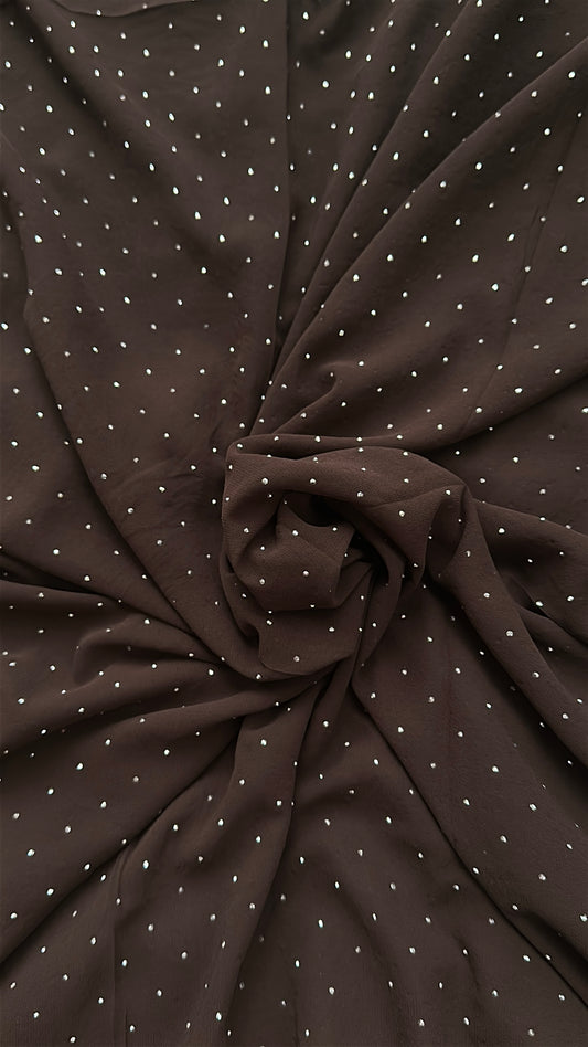 CHOCOLATE BROWN| RHINESTONE CHIFFON HIJAB
