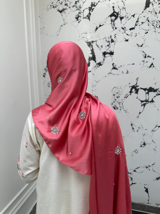 Bahar-e-Gul | Dark Pink | Signature All-Over Floral Hijab