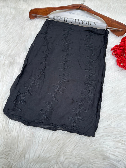 EMBROIDERY LAWN HIJAB| BLACK