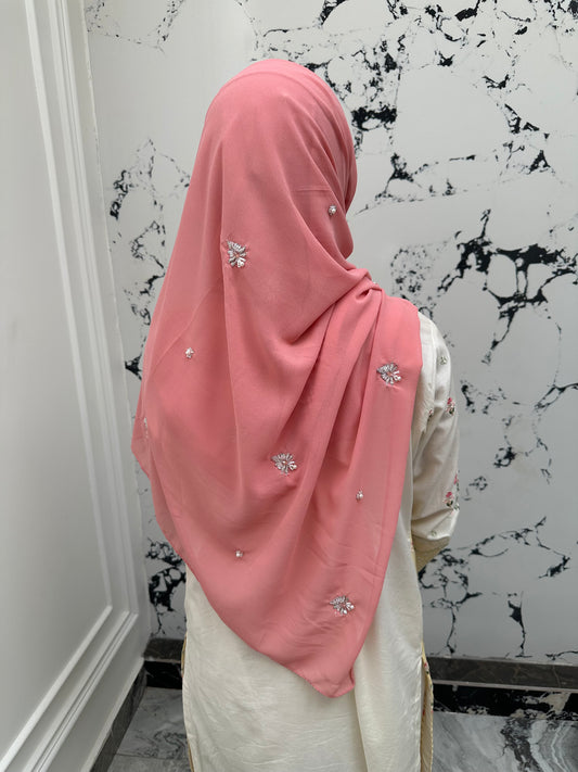 Gulbahar | Baby Pink | Signature All-Over Floral Hijab