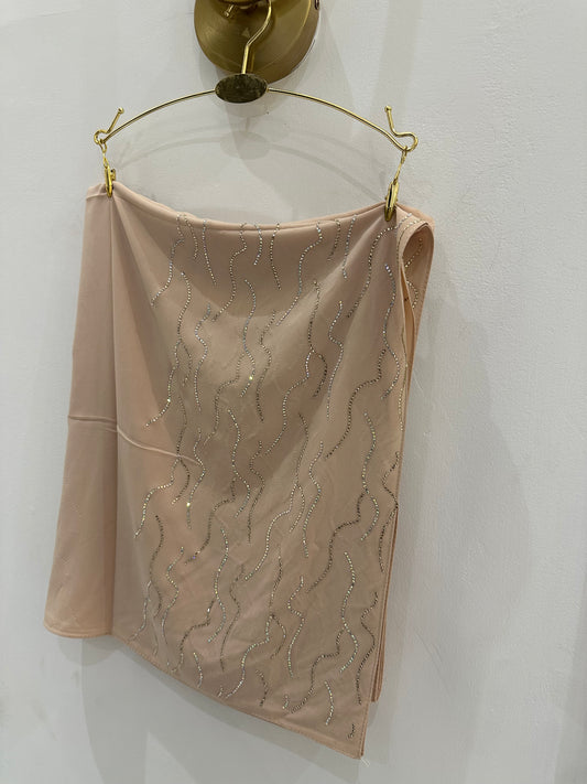 Nude Beige Premium Fancy Stone Hijab