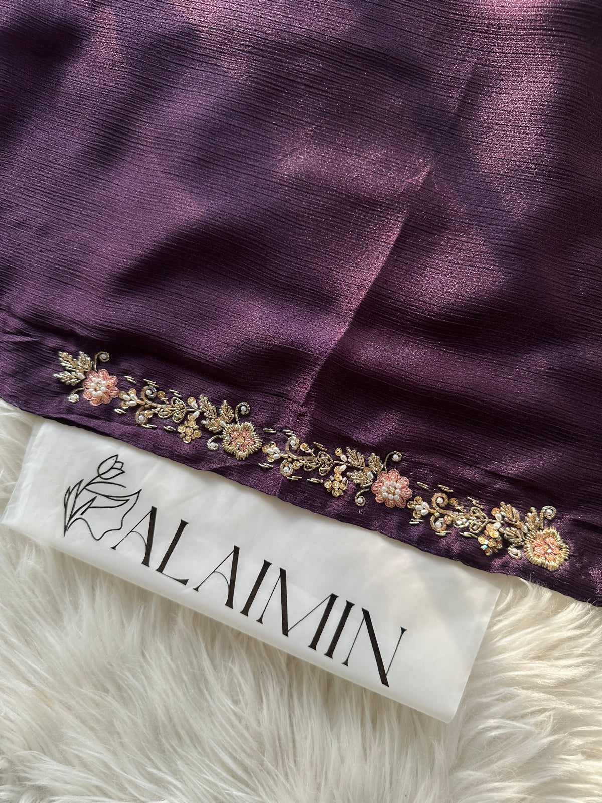 HINA | FESTIVE PARTY WEAR LUXURY HANDWORK PURPLE HIJAB