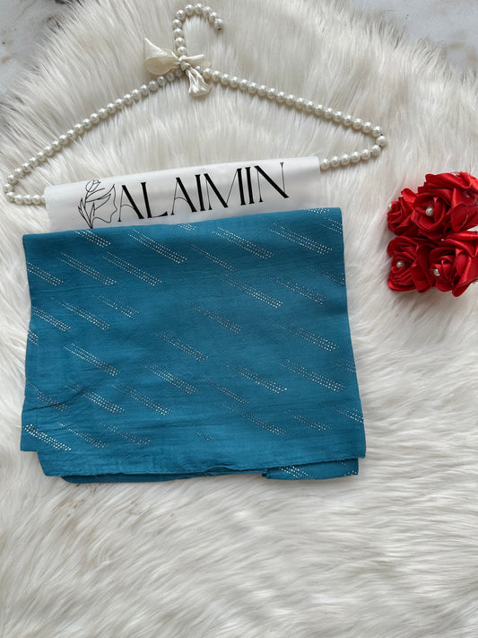 Dusty Zinc Blue  Sparkle Dewdrop Fancy Summer Hijab