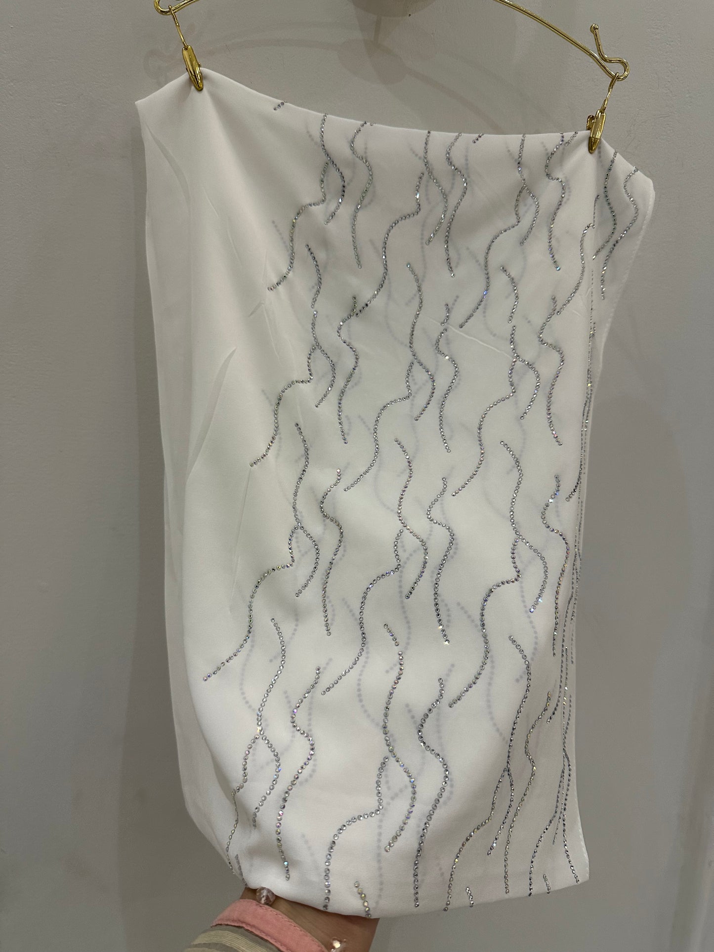 Pure White Premium Fancy Stone Hijab