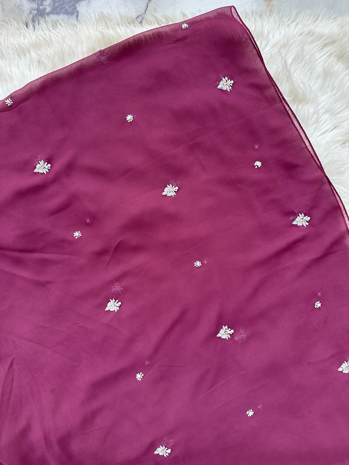 Gulbahar | Mulberry Plum | Signature All-Over Floral Hijab