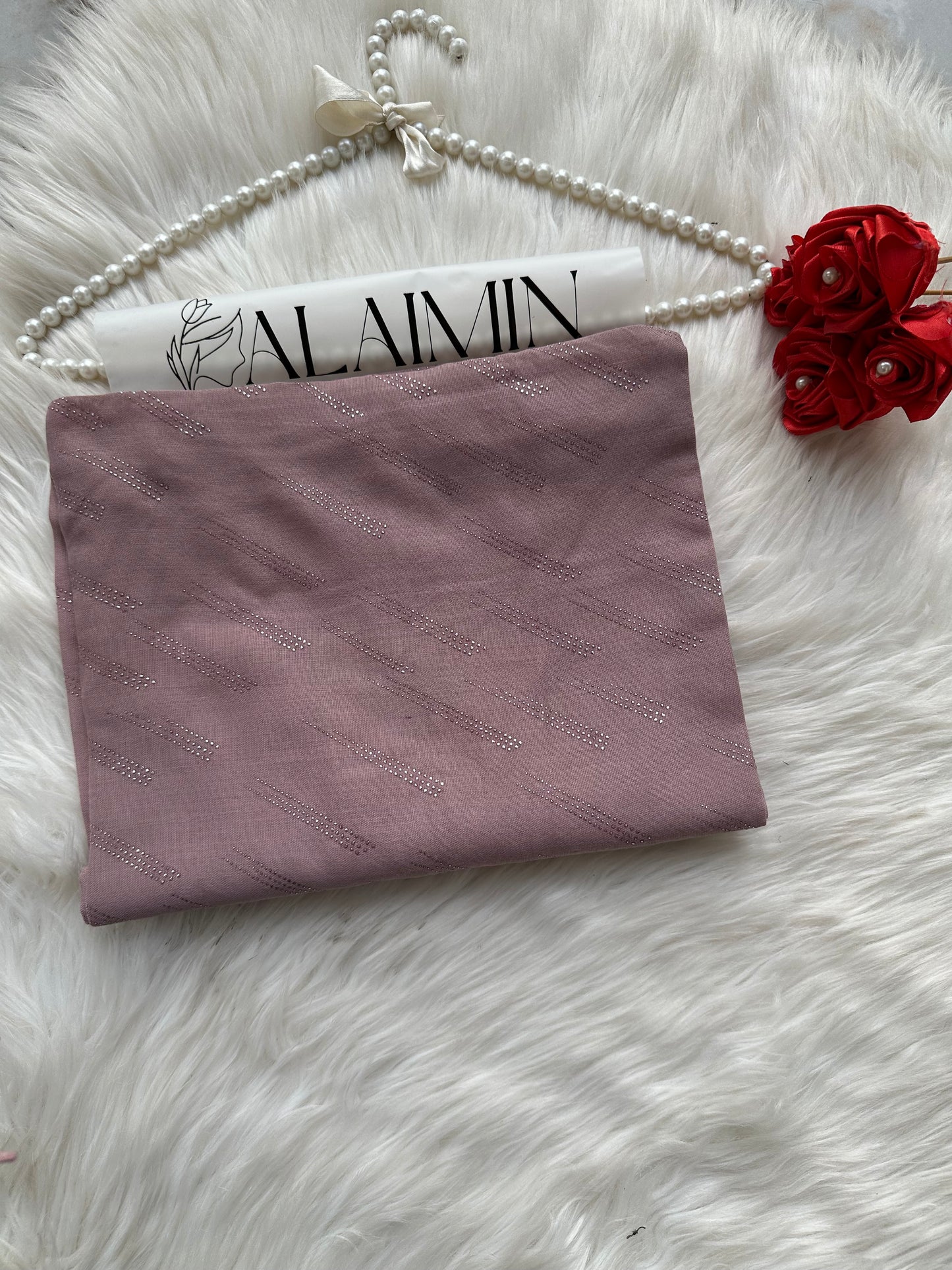 Dusty Rose Sparkle Dewdrop Fancy Summer Hijab