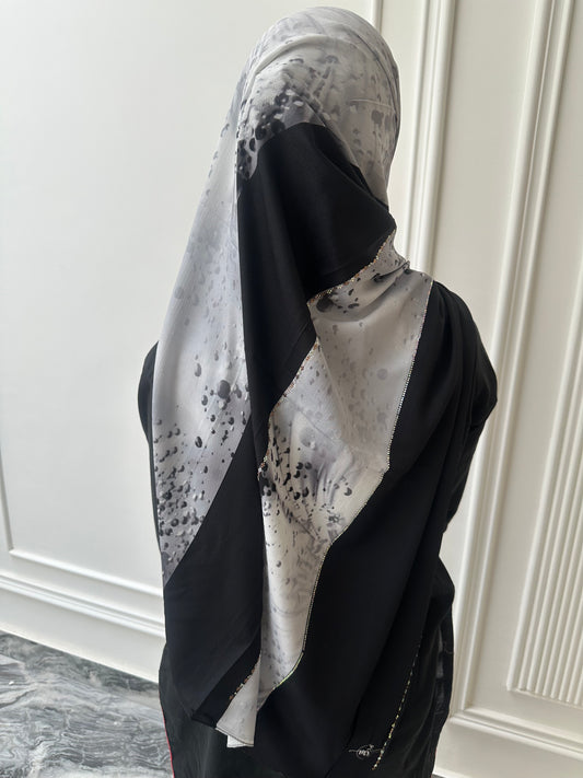 BLACK | LUXE SOFT RHINESTONE TURKISH HIJAB