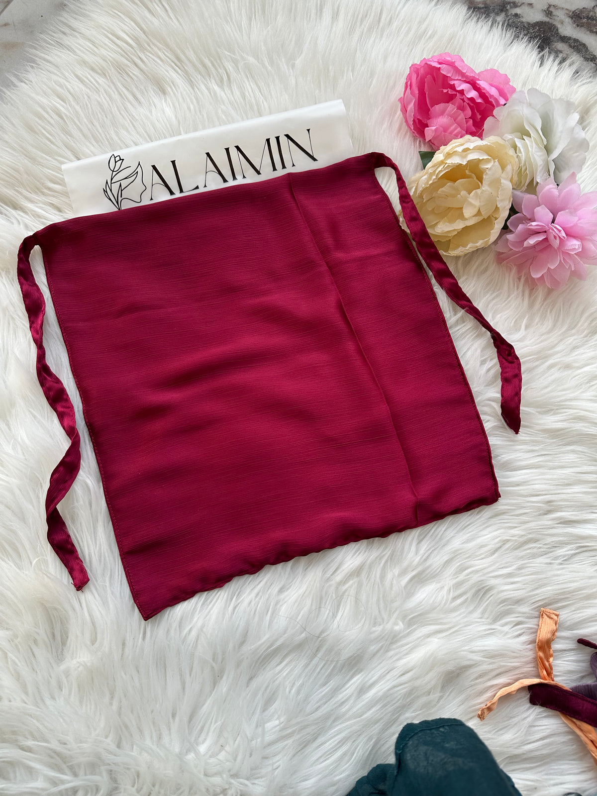 Silk Niqab | Fresh Maroon Red