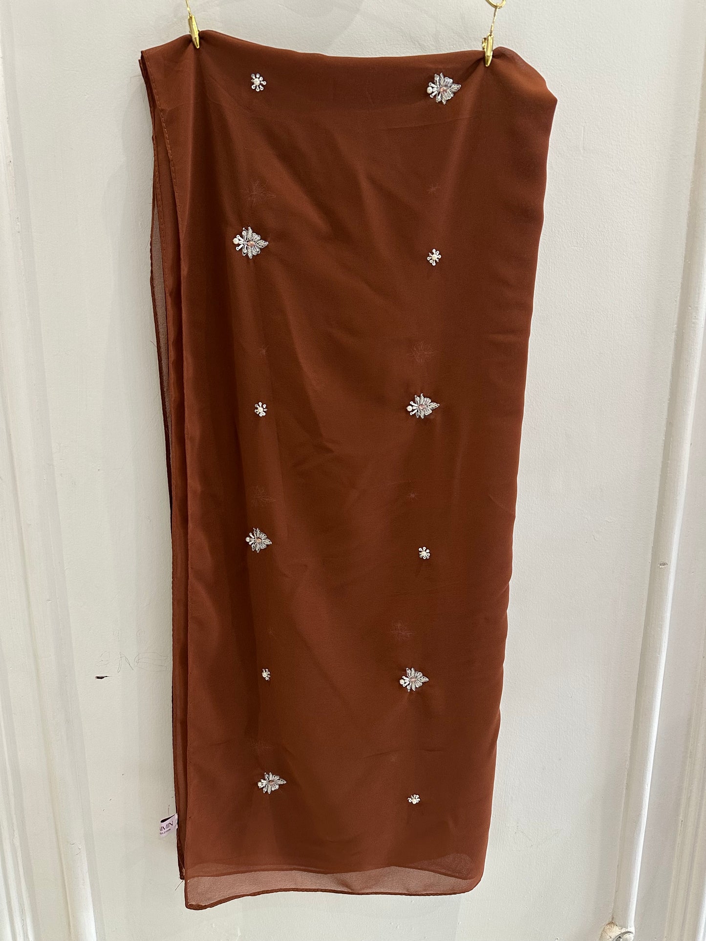 Gulbahar | Rusty Brown | Signature All-Over Floral Hijab