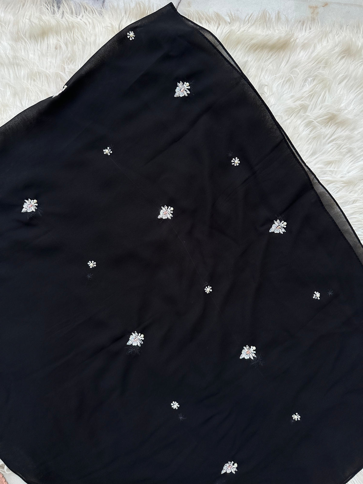 Gulbahar | Black | Signature All-Over Floral Hijab