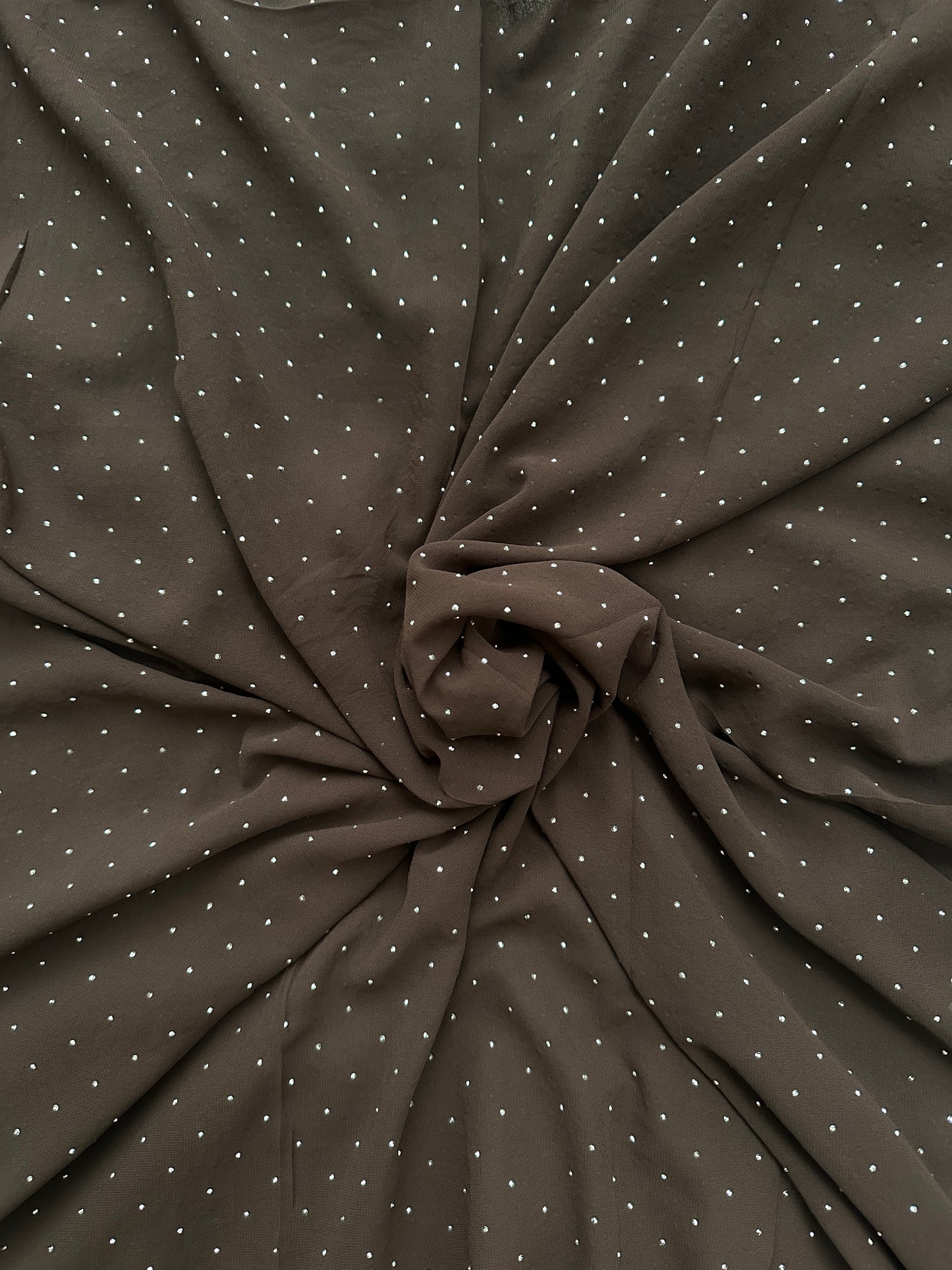 OLIVE GREEN | RHINESTONE CHIFFON HIJAB