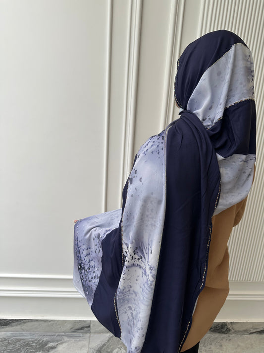 NAVY BLUE | LUXE SOFT RHINESTONE TURKISH HIJAB