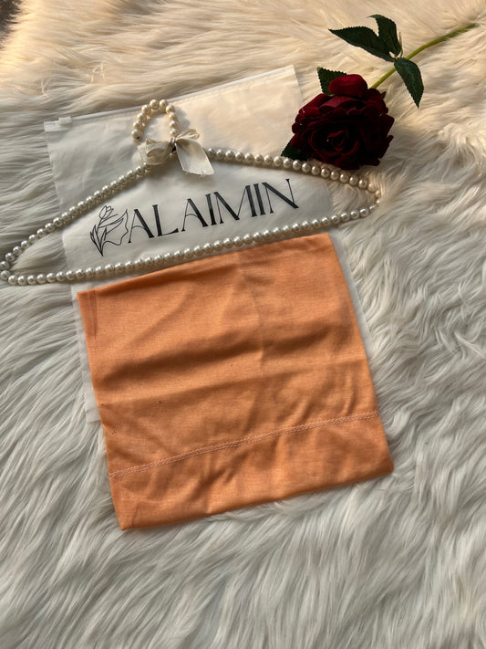High-Quality Hijab Tube Cap Light Orange