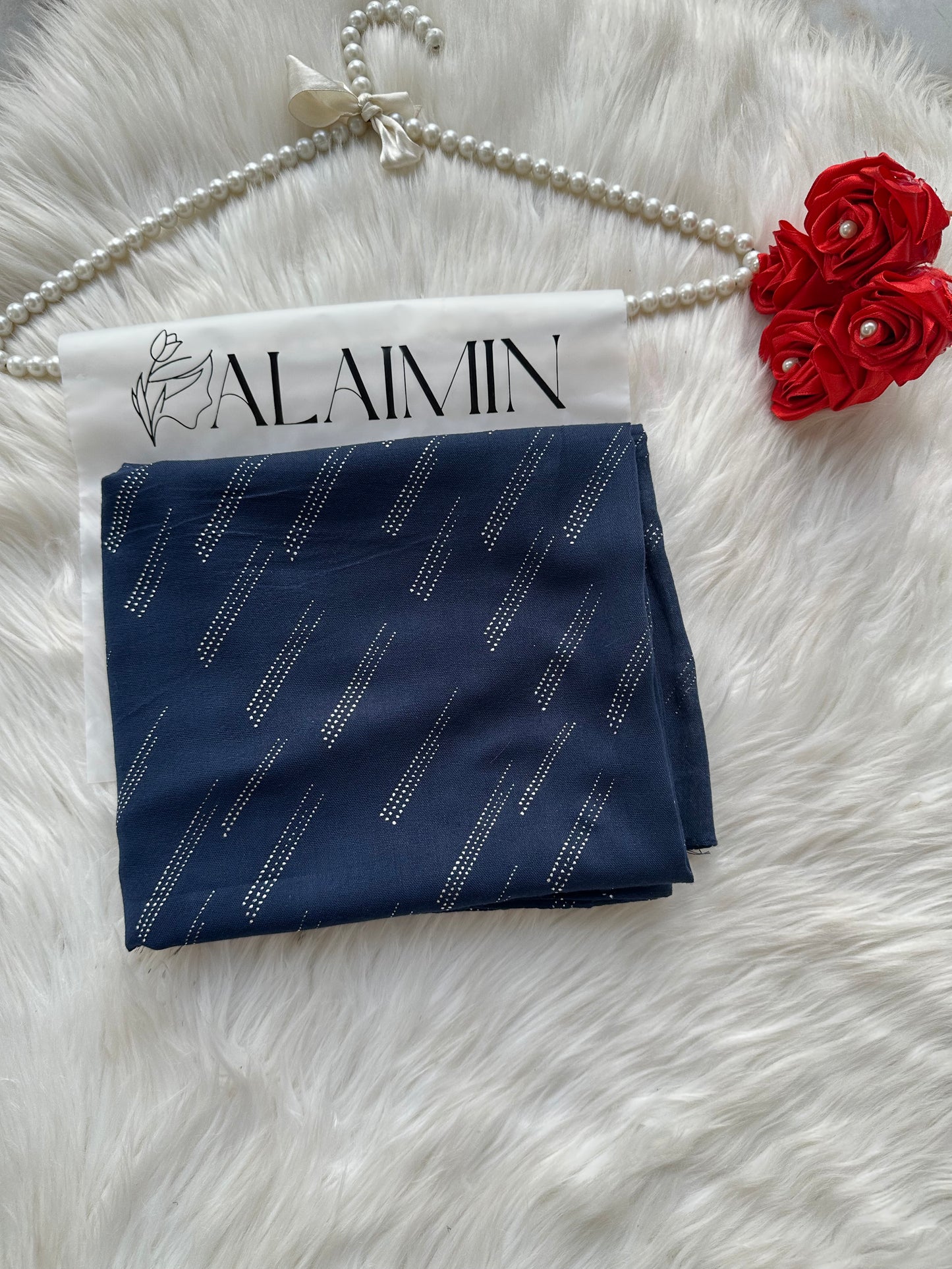 Midnight Blue Sparkle Dewdrop Fancy Summer Hijab