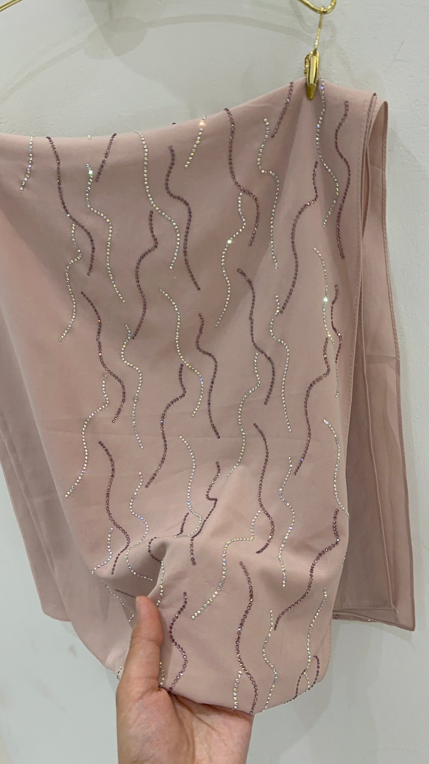 Rose Pink Premium Fancy Stone Hijab