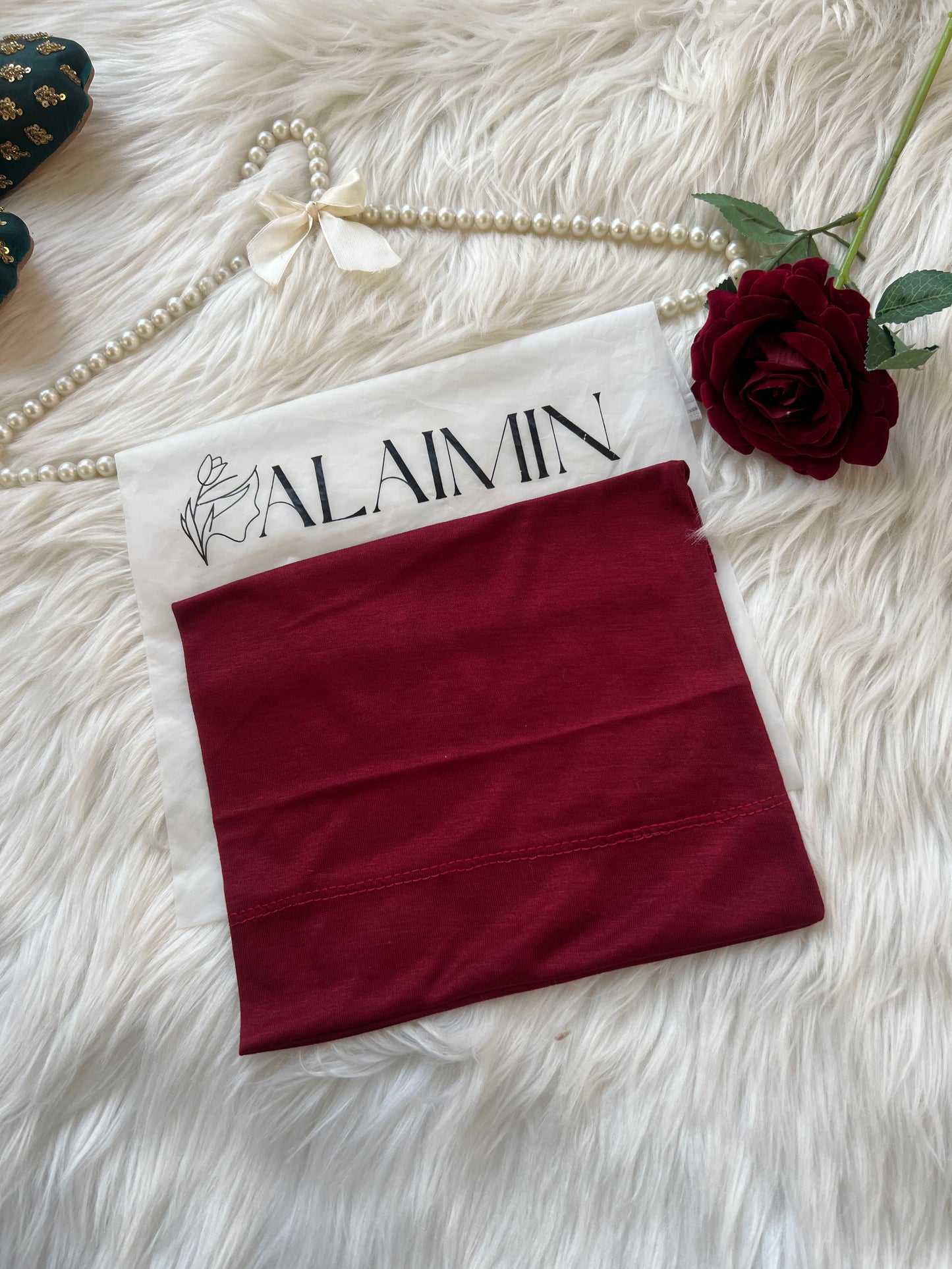 High-Quality Hijab Tube Cap Maroon