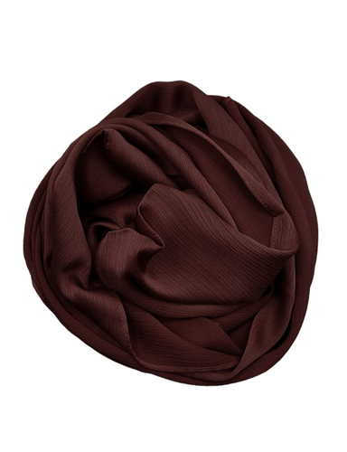 CHOCOLATE BROWN| PREMIUM CRINKLE SILK HIJABS