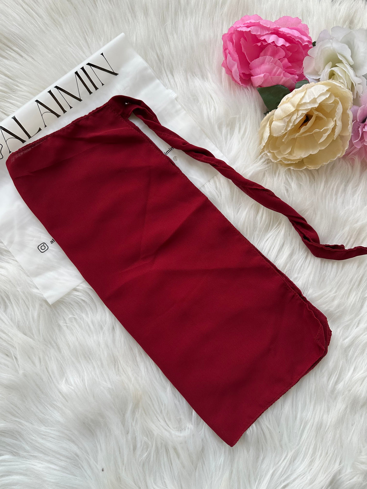 Chiffon Niqab | Maroon Red