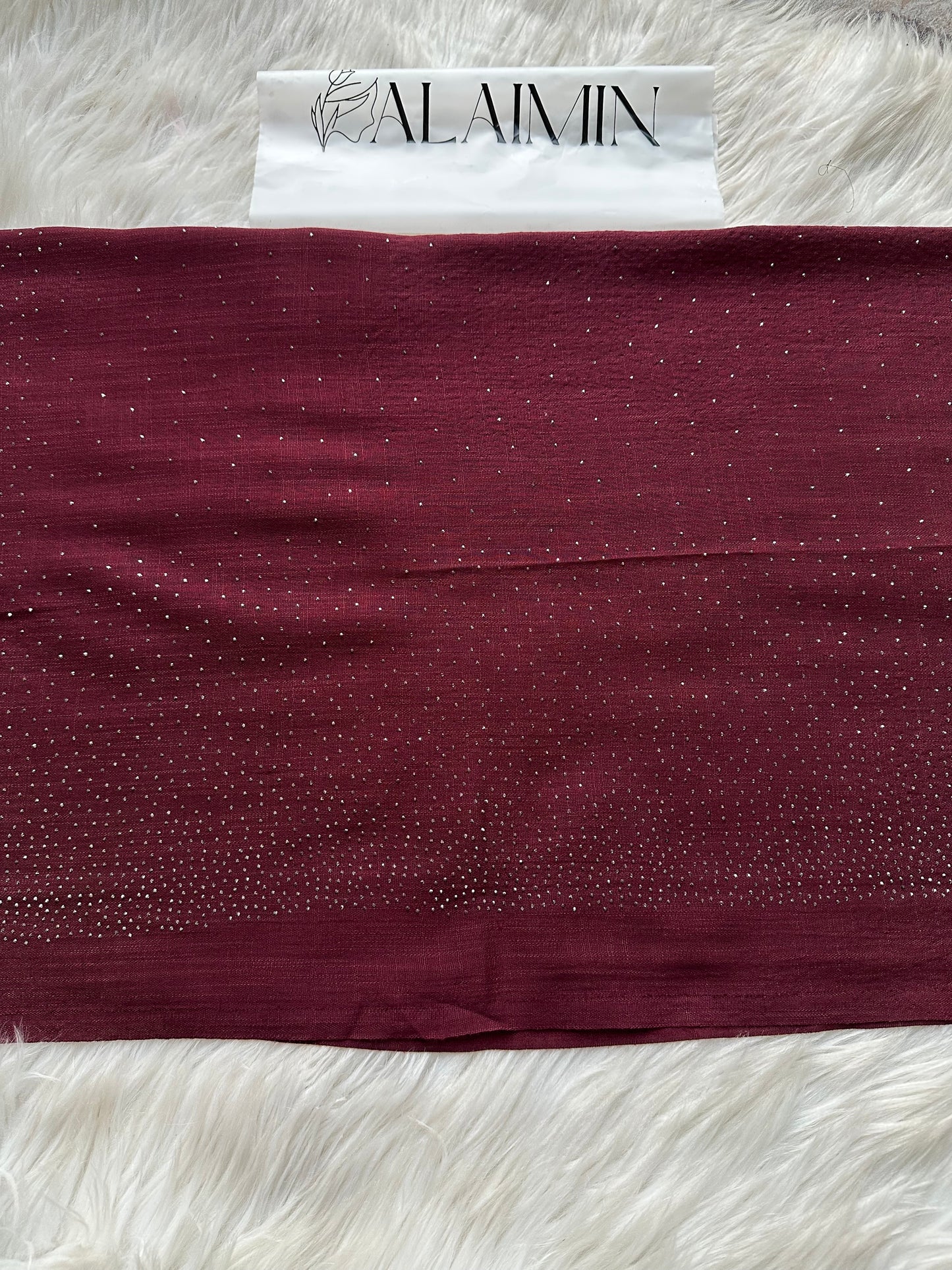 Deep Maroon Stone Lawn Hijab