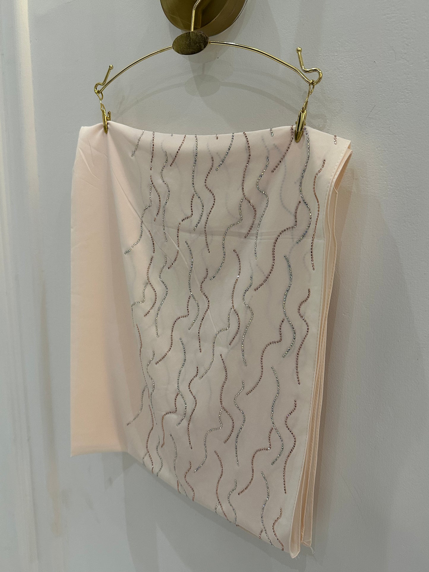 Ivory Cream Premium Fancy Stone Hijab