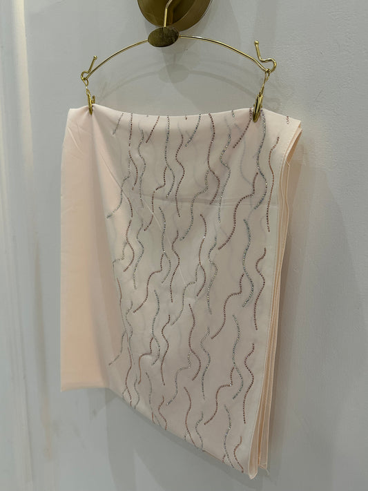 Ivory Cream Premium Fancy Stone Hijab