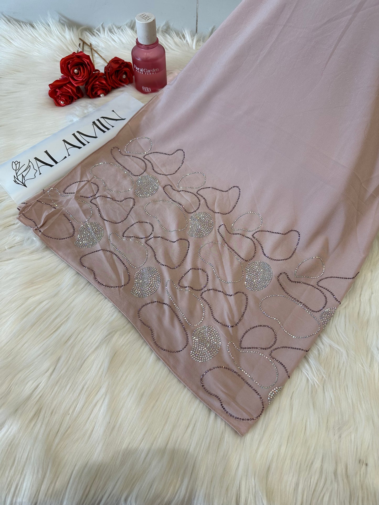 Rose Pink Luxe Stone Hijab
