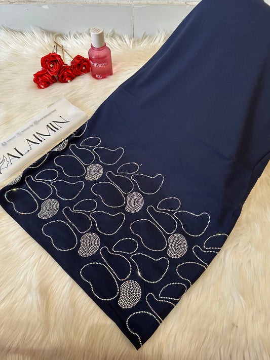 Midnight Blue Luxe Stone Hijab
