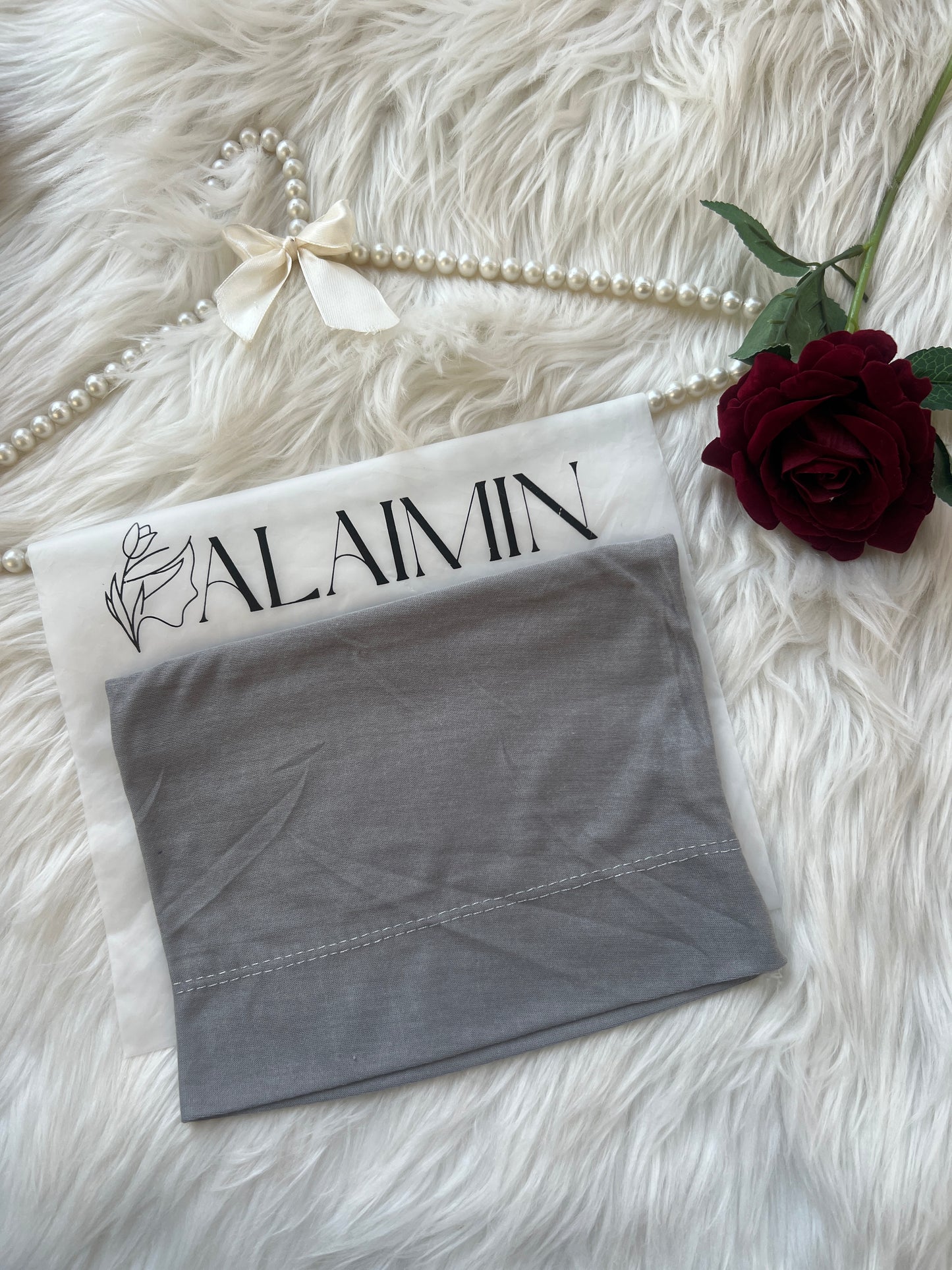 High-Quality Hijab Tube Cap Grey