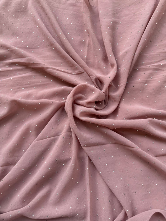DUST PINK | RHINESTONE CHIFFON HIJAB