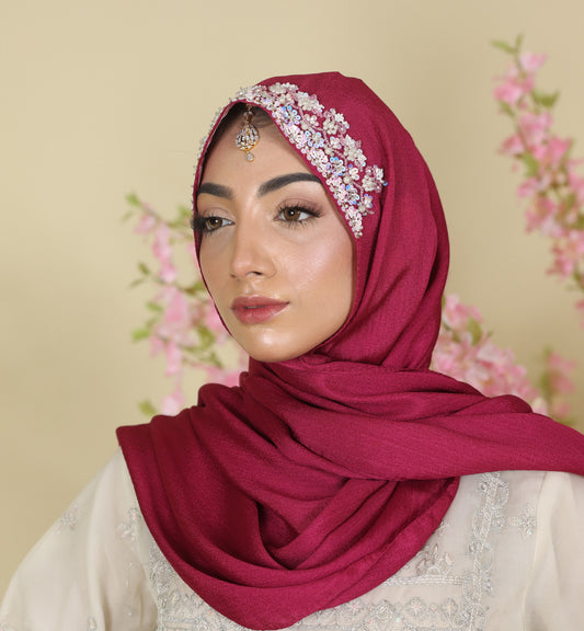 hot pink
dark pink
shocking pink
silk hijab
wedding hijab
bridal hijab
fancy hijab