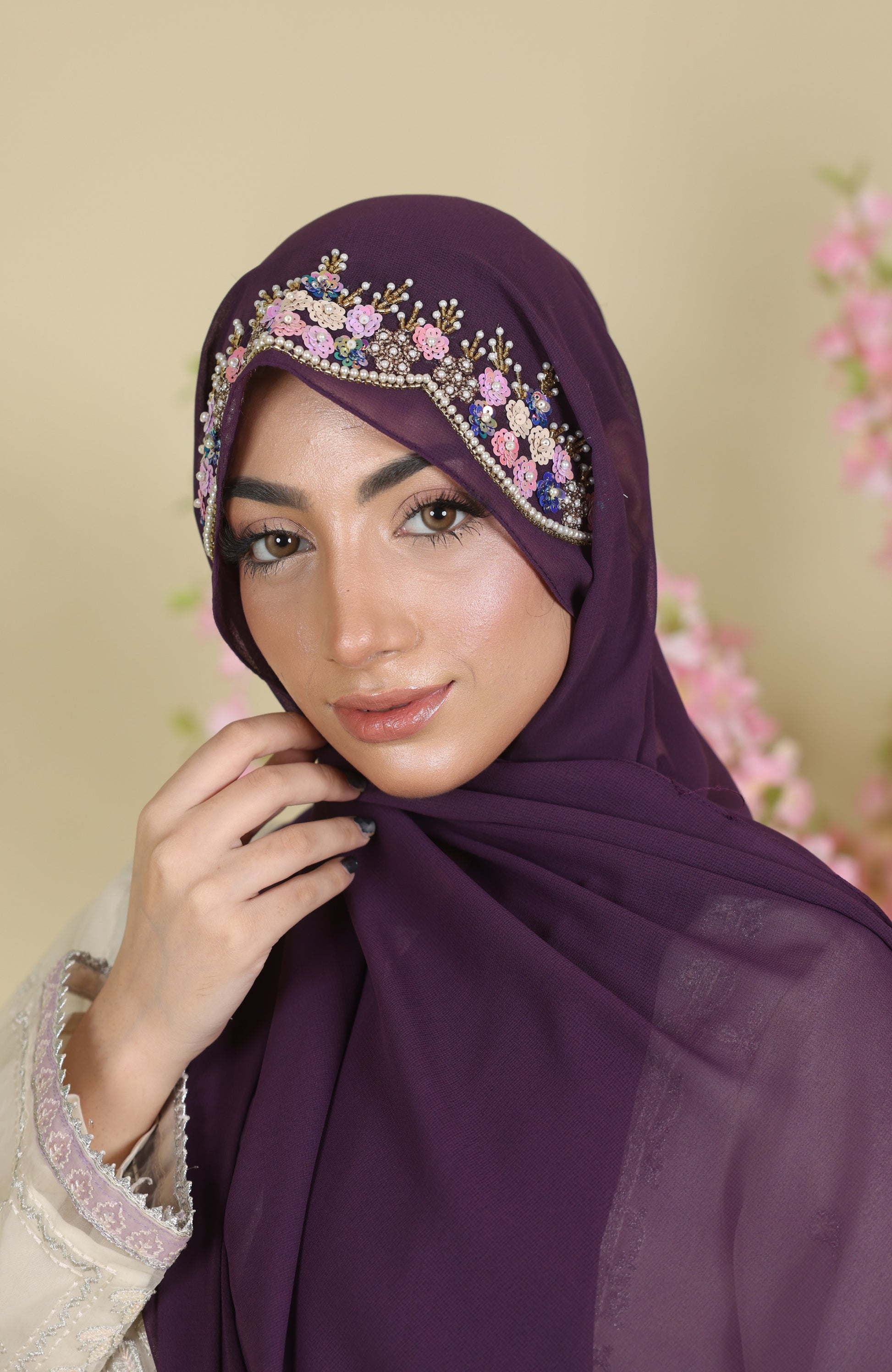 purple
fancy hijab
lilac
violet
chiffon hijab