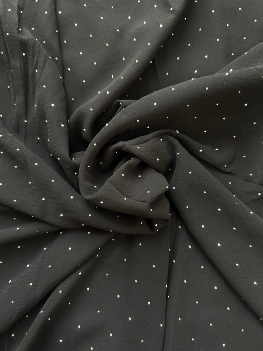 NOIR BLACK | RHINESTONE CHIFFON HIJAB