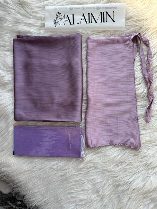 Plain Hijab, Matching Niqaab & Cap – Lavender Purple