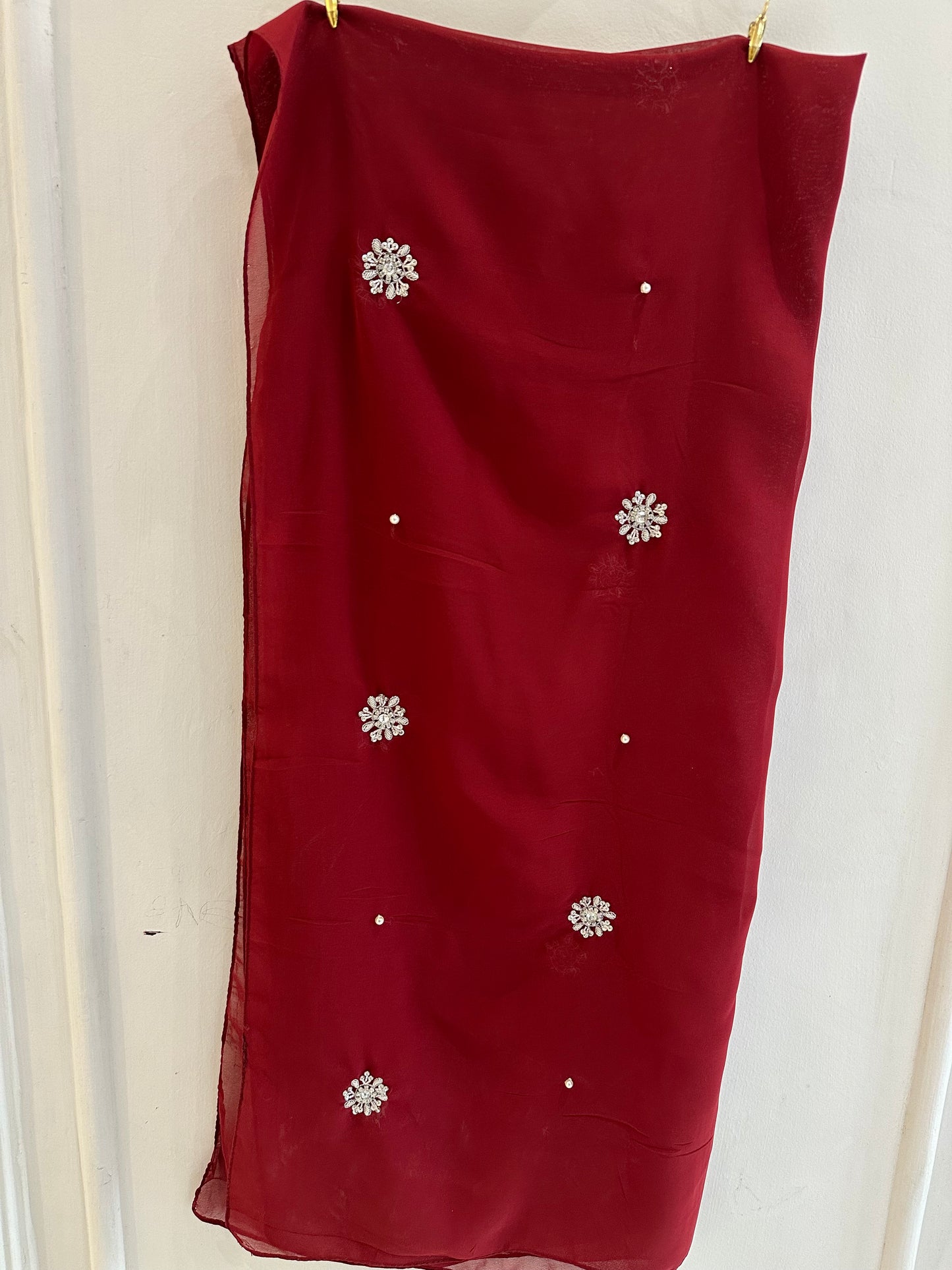 Bahar-e-Gul | Maroon | Signature All-Over Floral Hijab