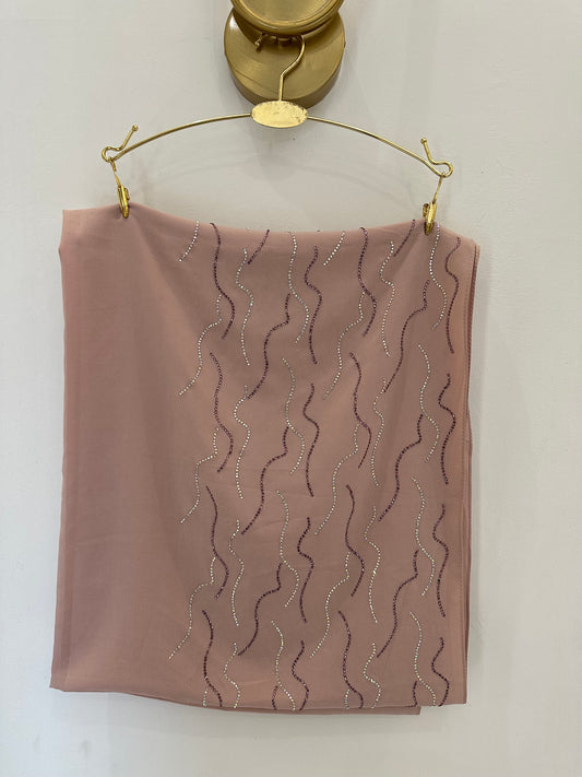 Rose Pink Premium Fancy Stone Hijab