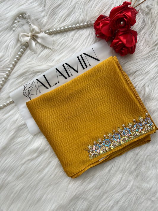 SHEHNAI | FESTIVE PARTY WEAR LUXURY HANDWORK YELLOW PARTY WEAR FOR WEDDINGS & EID