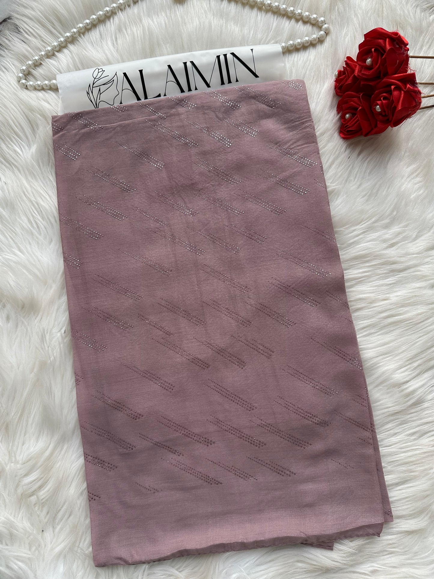 Dusty Rose Sparkle Dewdrop Fancy Summer Hijab