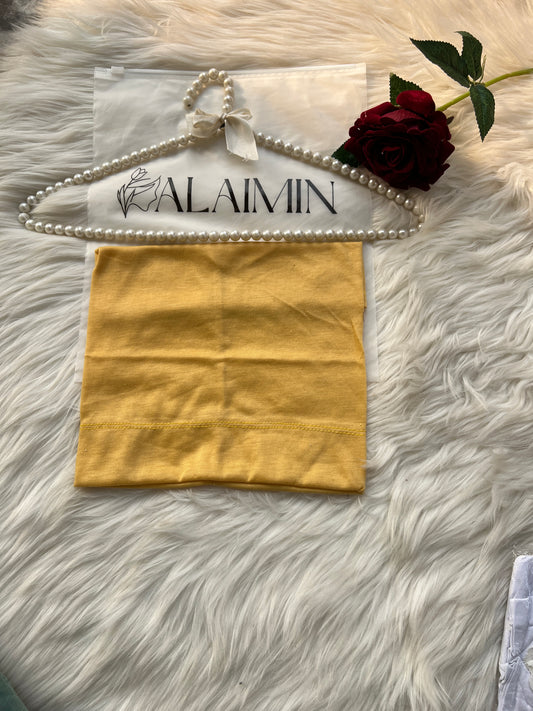 High-Quality Hijab Tube Cap Mustard Yellow