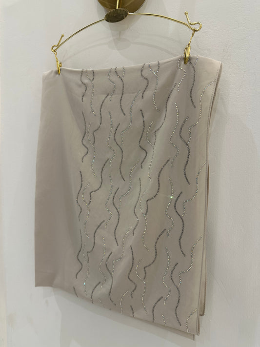 Sand Beige Premium Fancy Stone Hijab