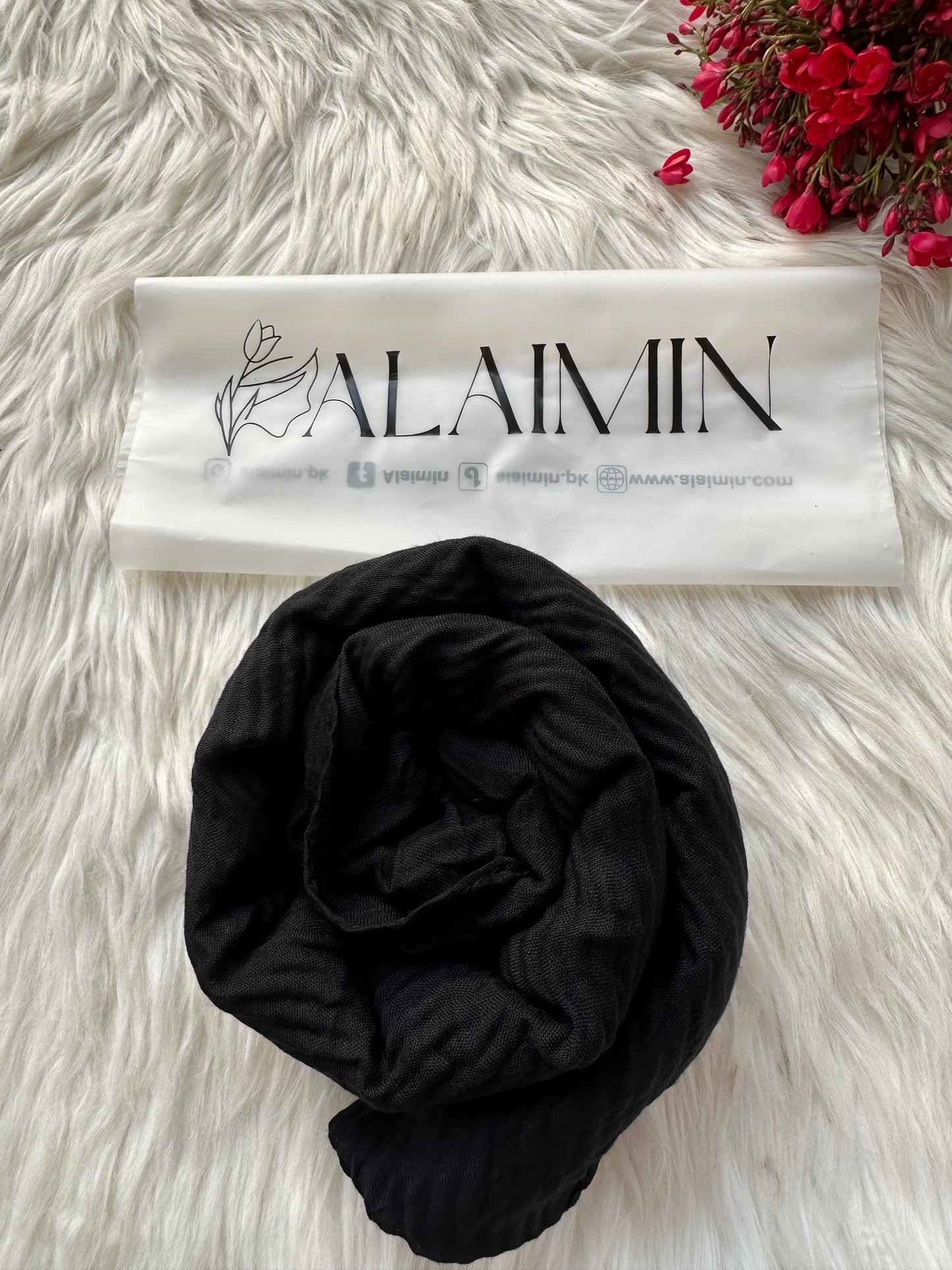 Black Cotton Crush Hijab