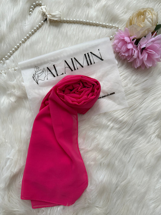 BRIGHT SHOCKING PINK| PREMIUM GEORGETTE HIJAB
