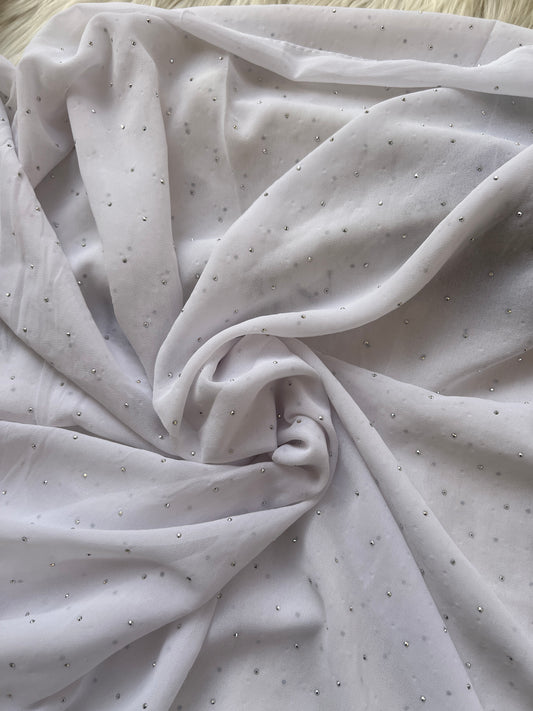 PEARL WHITE | RHINESTONE CHIFFON HIJAB