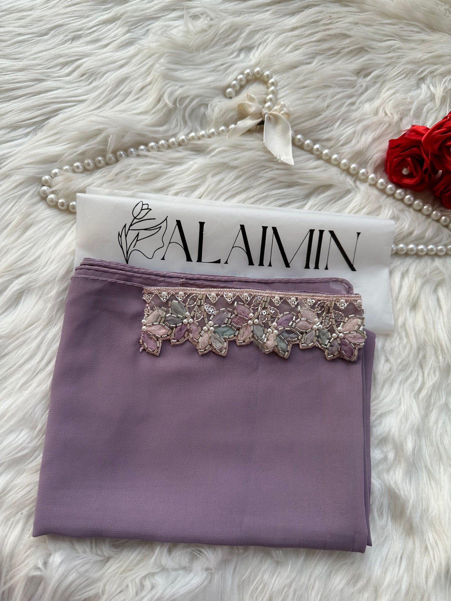 LILAC | Luxury Lace-Detail Chiffon Hijab