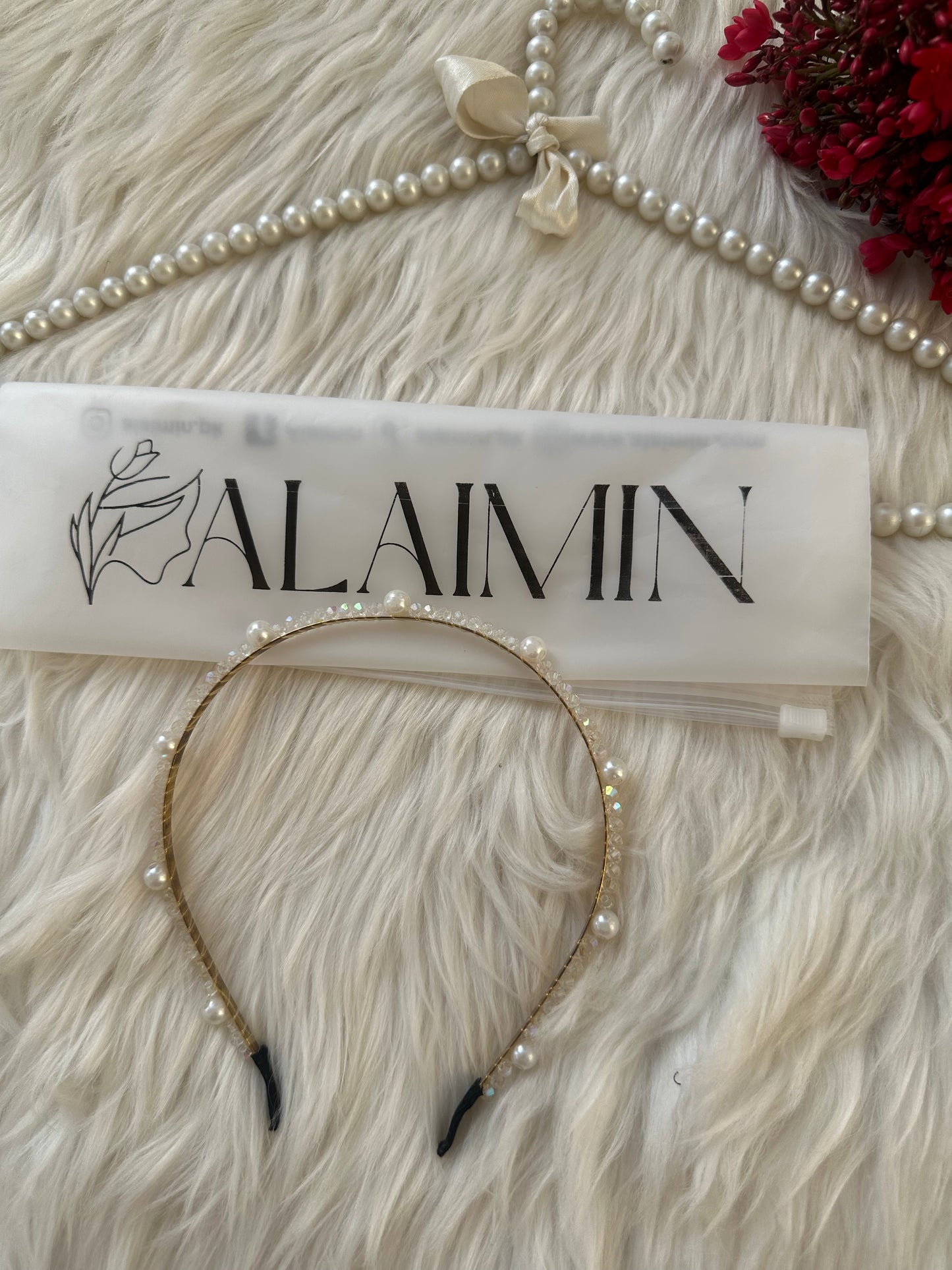 PEARL HEAD BAND| WHITE