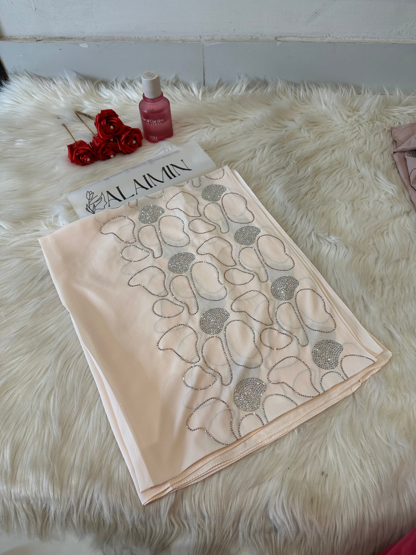 Ivory Cream Luxe Stone Hijab
