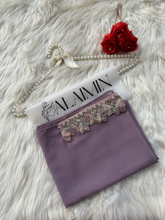 LILAC | Luxury Lace-Detail Chiffon Hijab
